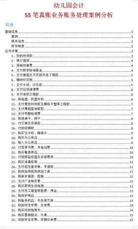 终于找到了！幼儿园会计做账实操手册！附55笔幼儿园账务处理案例 